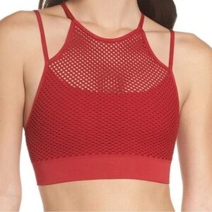 Alala Seamless Layer Mesh Sports Bra Red Size XS